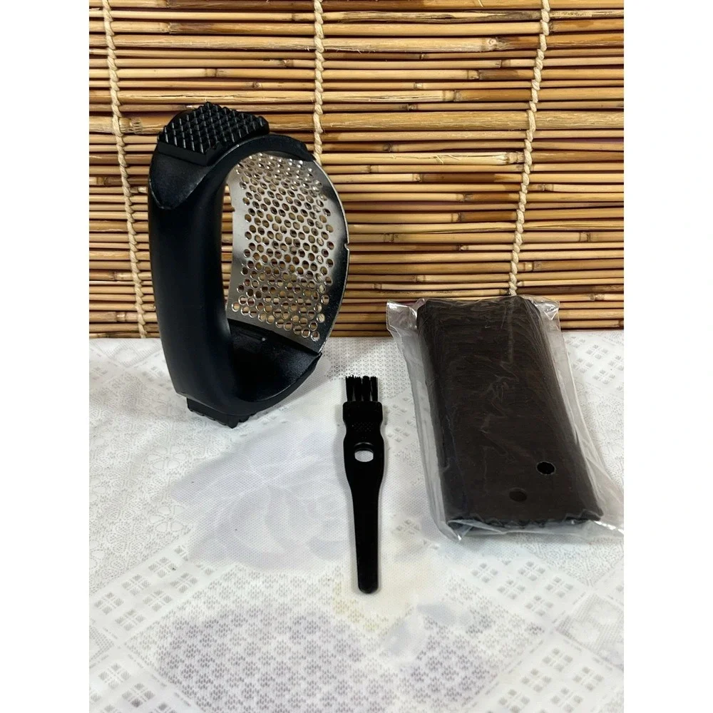 Garlic Press Rocker Mincer Chopper w/ Silicone Tubular Garlic Peeler & Brush New