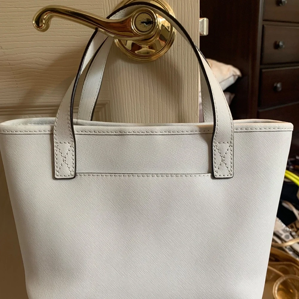 Michael Kors White Small Leather Tote Handbag