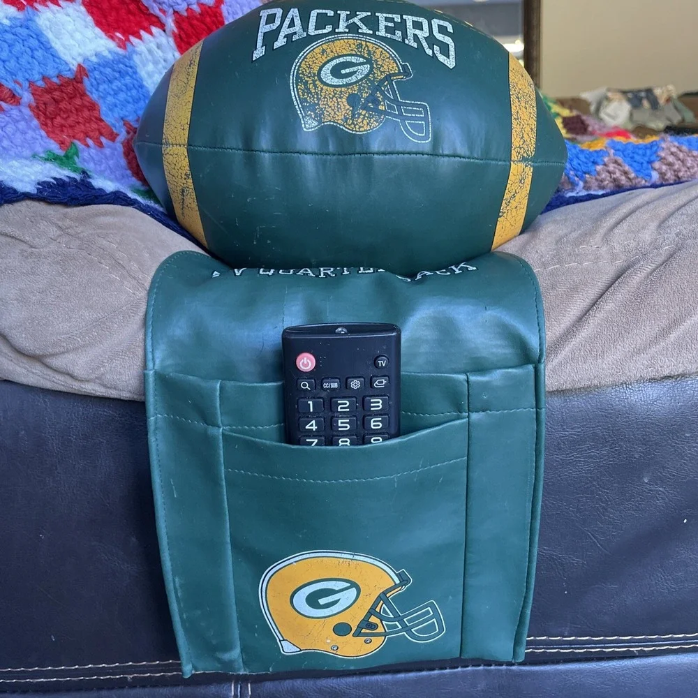 Green Bay Packers TV Quarterback Armchair Remote Control Holder Dad Gift