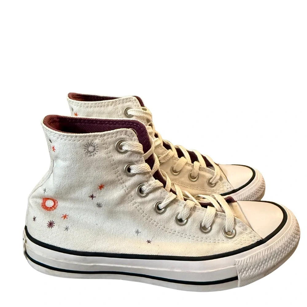 Converse “You Are On The Right Path” Women's White Embroidered High-Top Sneakers