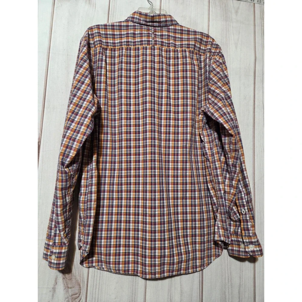 Banana Republic Mens Camden Fit Custom 078 Wash Plaid Button Down Shirt Large