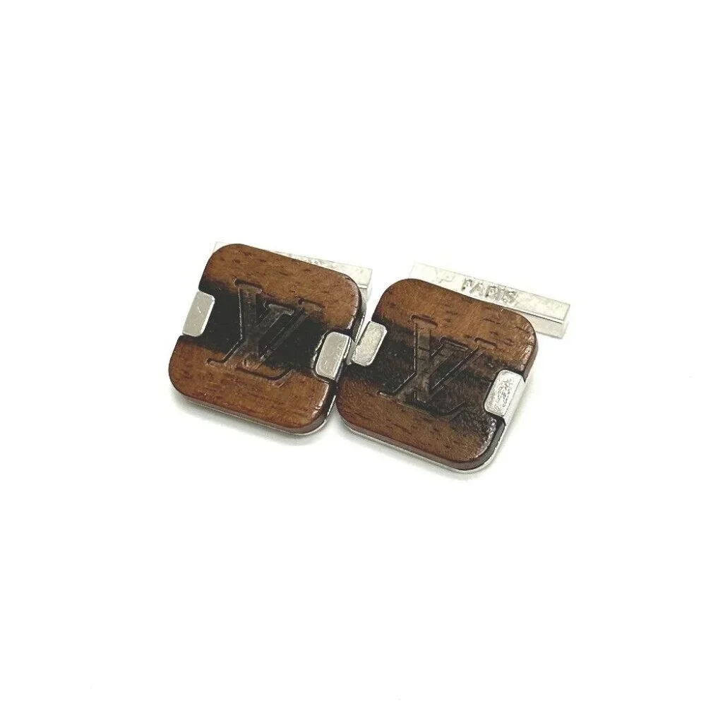 AUTHENTICITY GUARANTEED LOUIS VUITTON LV logo Accessories cuffs Wood /