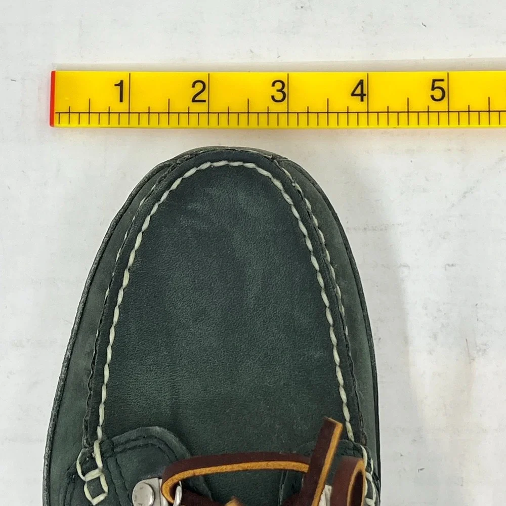 Polo Sport‎ Ralph Lauren Boat Shoes Loden Leather Moc Toe Green Men's 8D VTG NEW