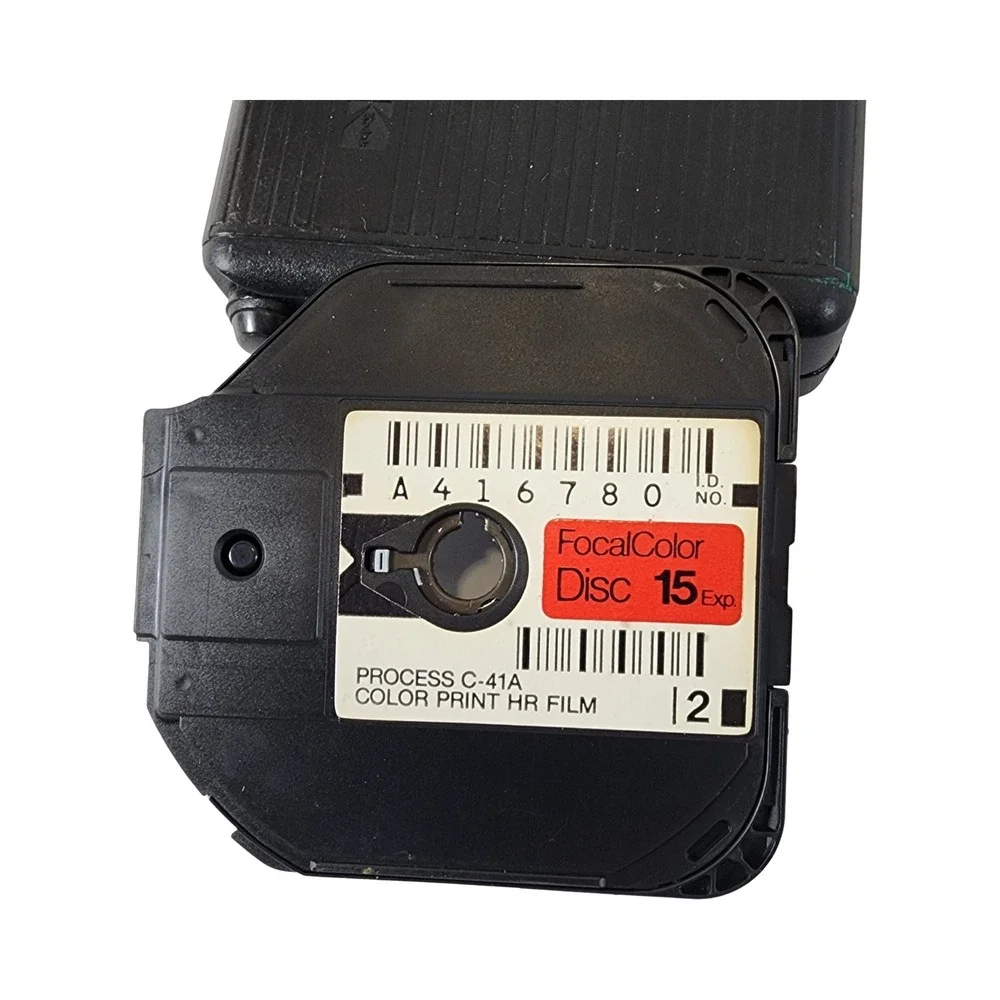 Kodak Disc 6000 Vintage Film Camera Black with Wrist Strap and‎ Film Cartridge