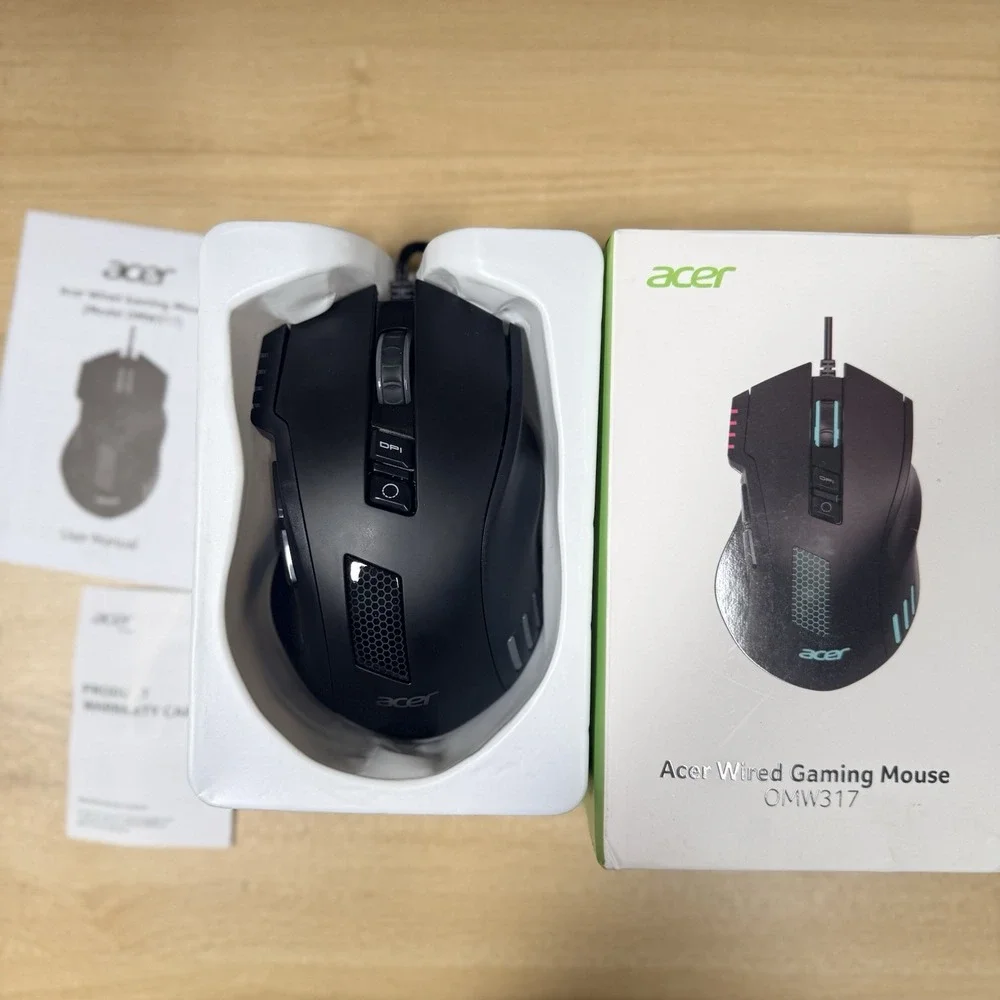 Acer Wired Gaming Mouse 12,800 DPI RGB Ergonomic Computer‎ Mouse Black OMW317