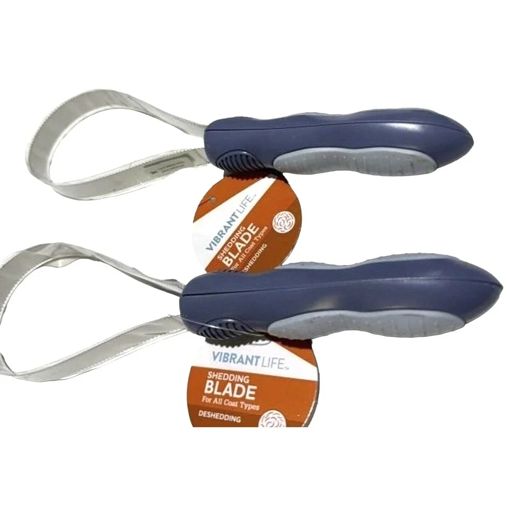 2x Vibrant Life DOG SHED BLADE Helps: Remove Loose Dead Hair • Brand‎ New