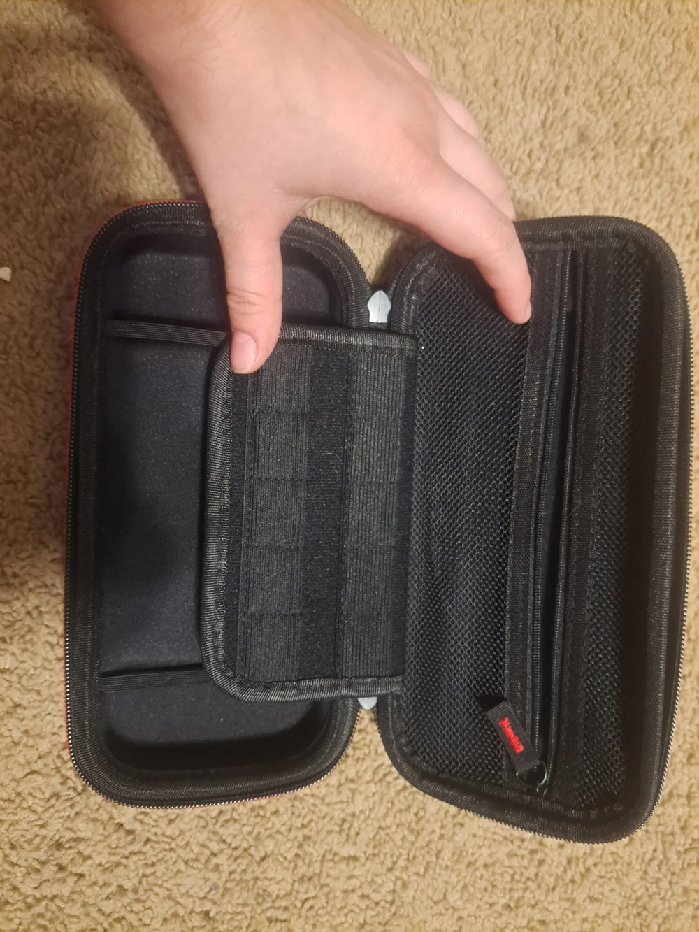 Hardshell Nintendo Switch lite Case - Black with Red Trim