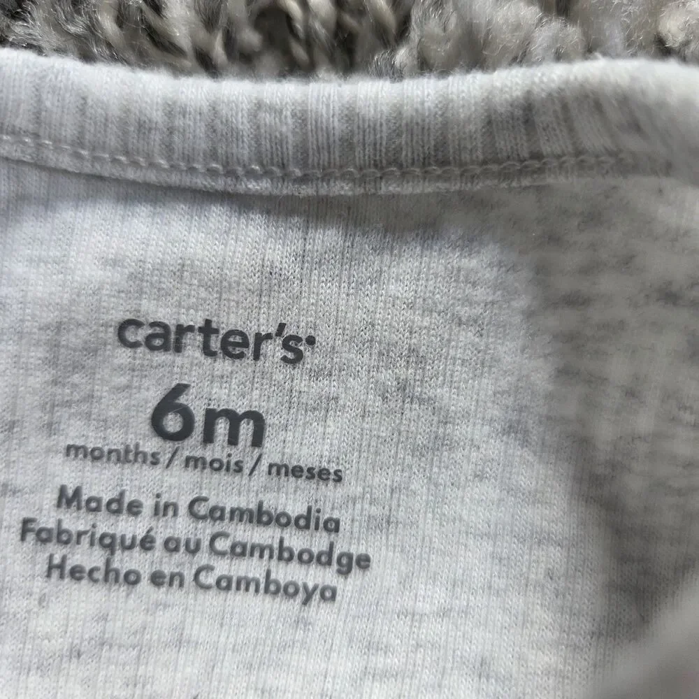 Carter's 5pc Baby 6M Ribbed Long Sleeve Cotton Snap Bodysuits