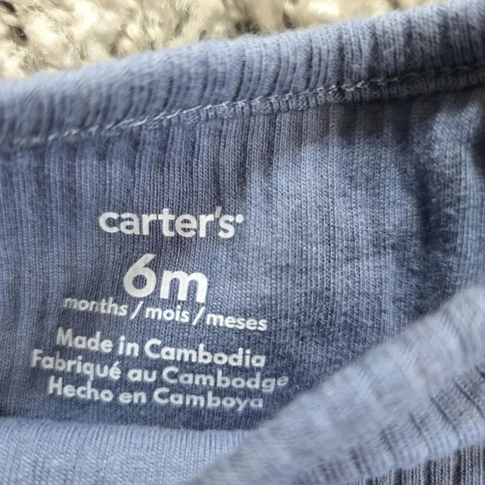 Carter's 5pc Baby 6M Ribbed Long Sleeve Cotton Snap Bodysuits