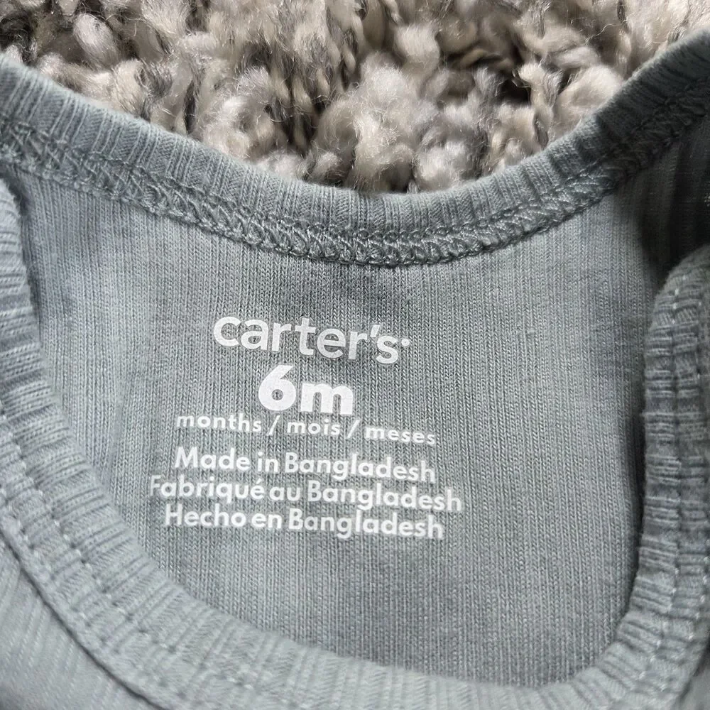 Carter's 5pc Baby 6M Ribbed Long Sleeve Cotton Snap Bodysuits