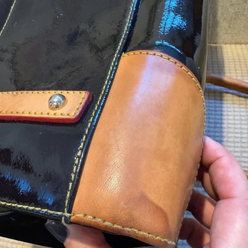 Dooney & Bourke All Leather - Black Patent and Tan