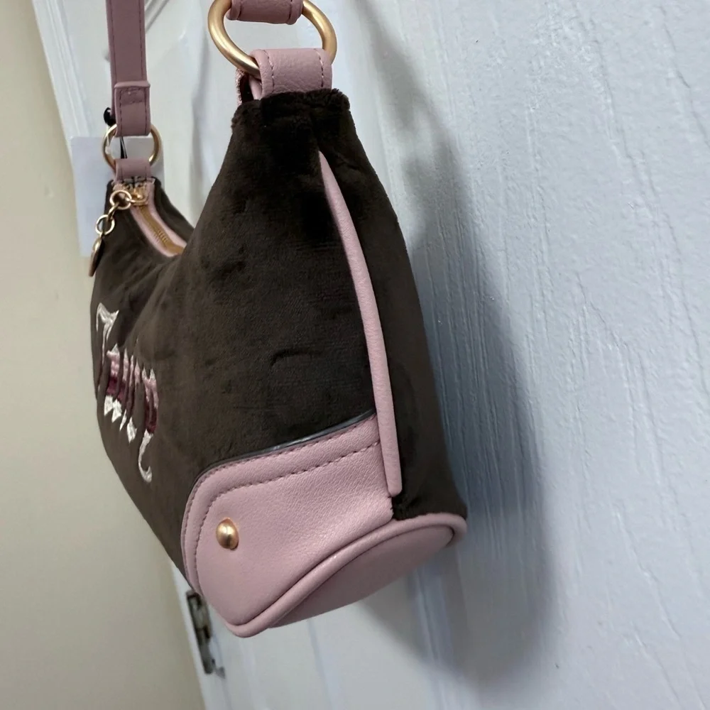 NWT Juicy Couture Retro Vibe Shoulder Bag in Chocolate/Dusty Blush (Pink/Brown)