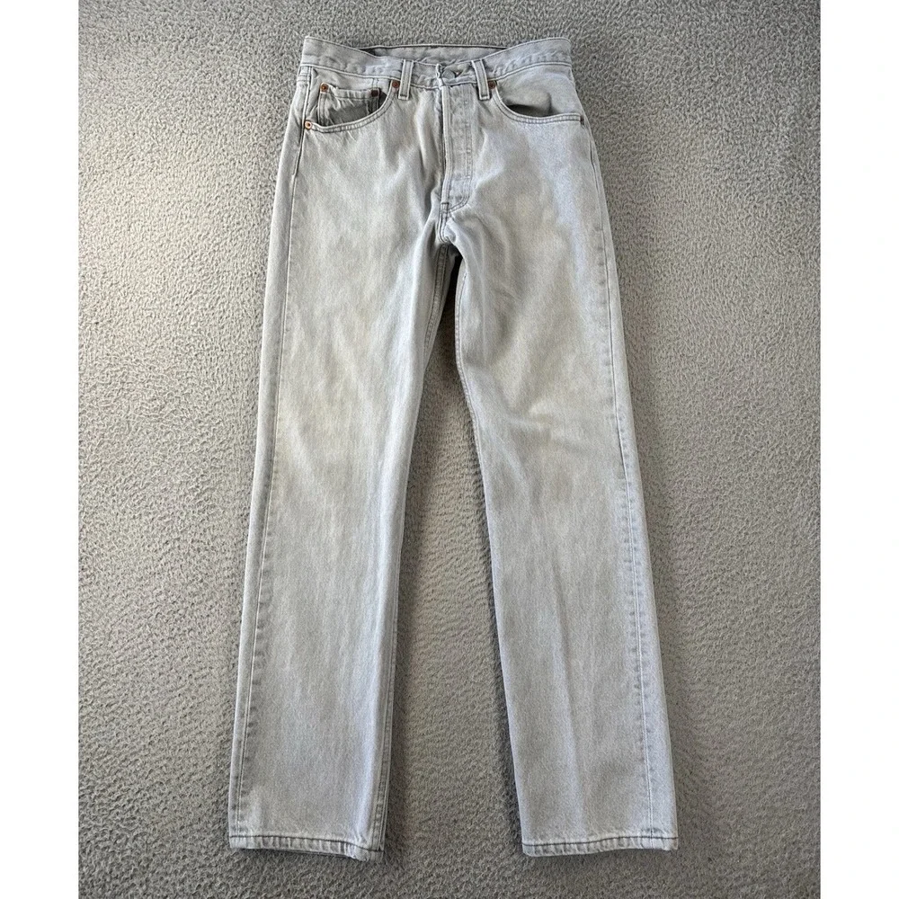 Vintage Levis 501 Jeans Mens 31x32 (Fits 28x31) Gray 90s Made USA Denim Faded