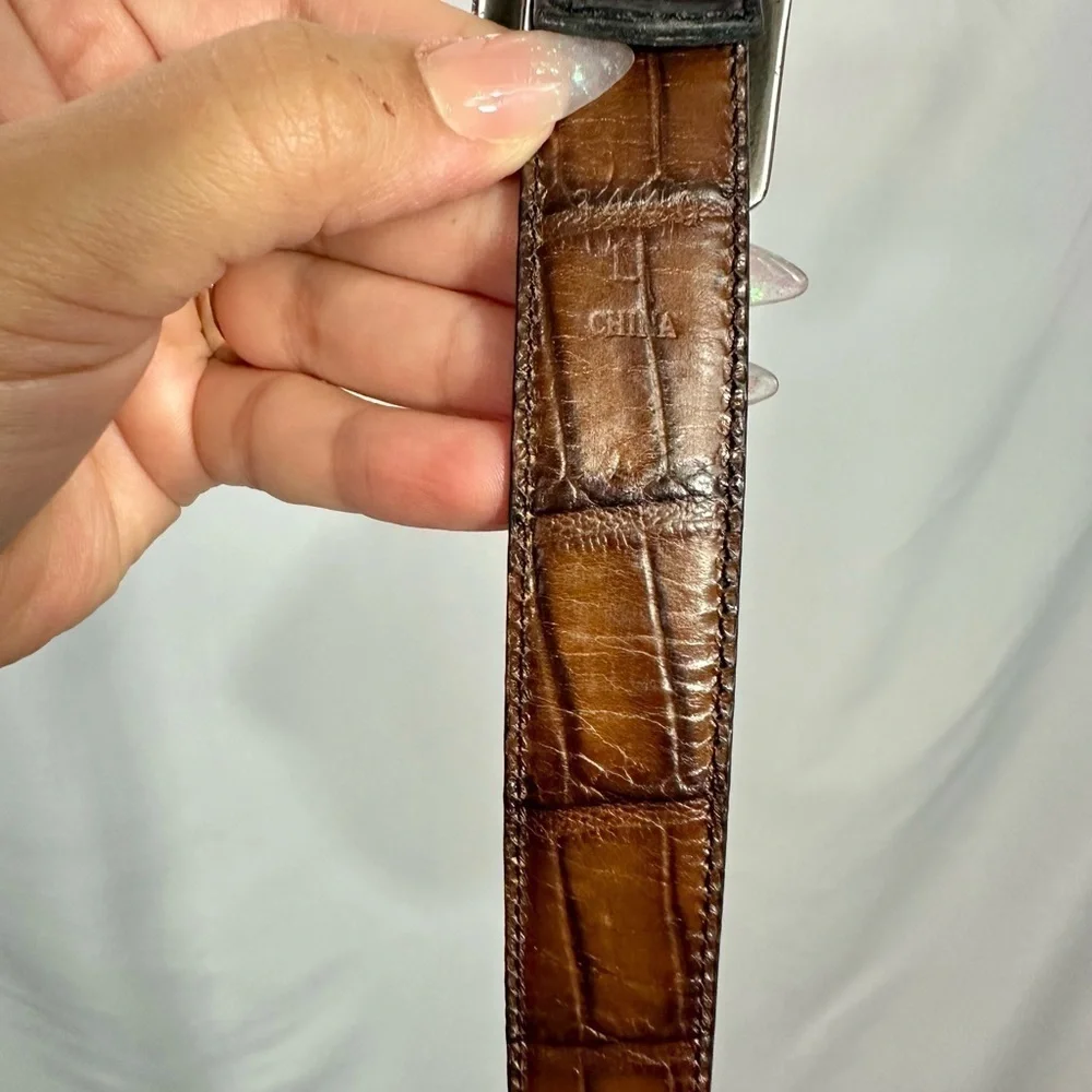 Vintage reversible skinny belt size L