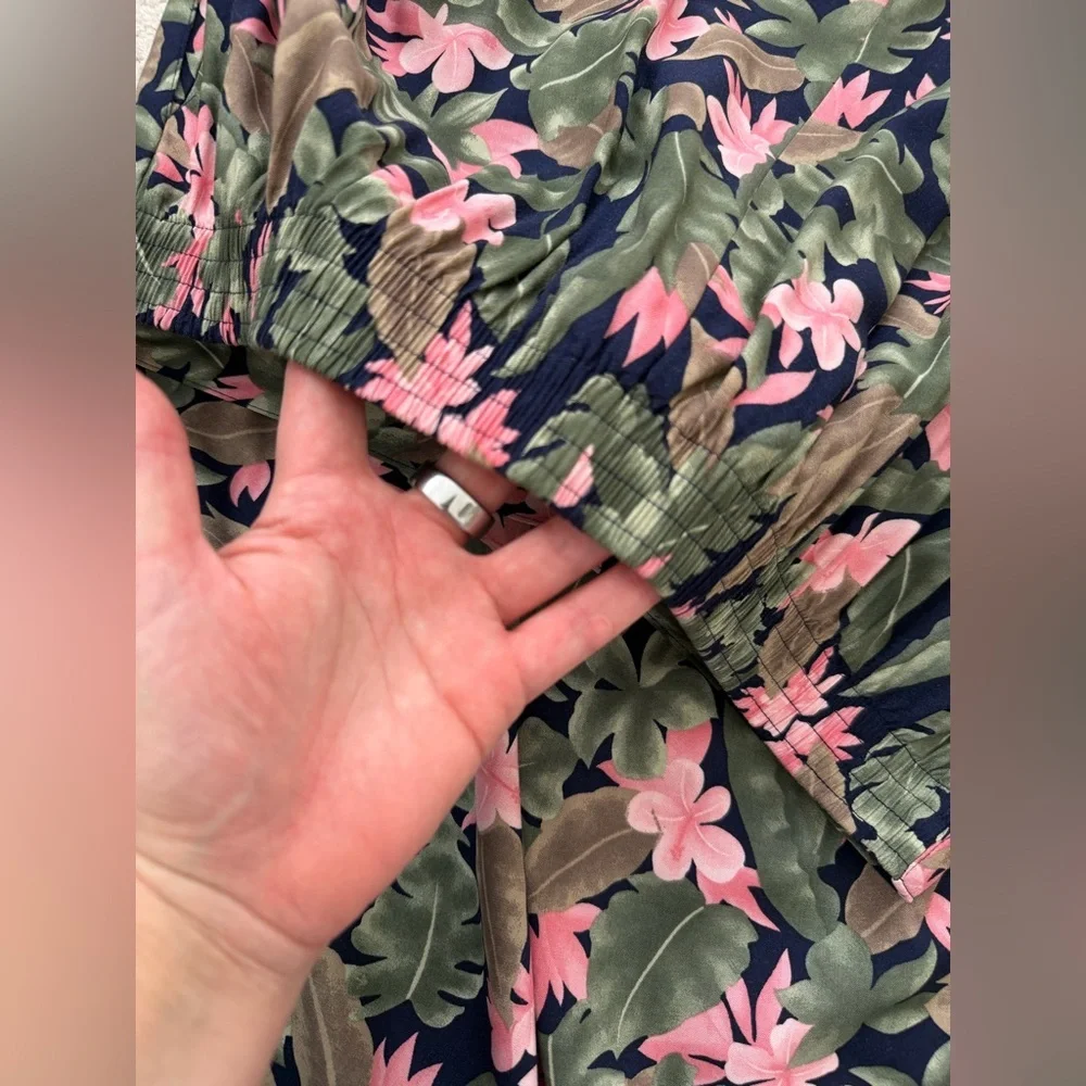 Sag Harbor Matching Two-piece Set Floral 100% Rayon XL