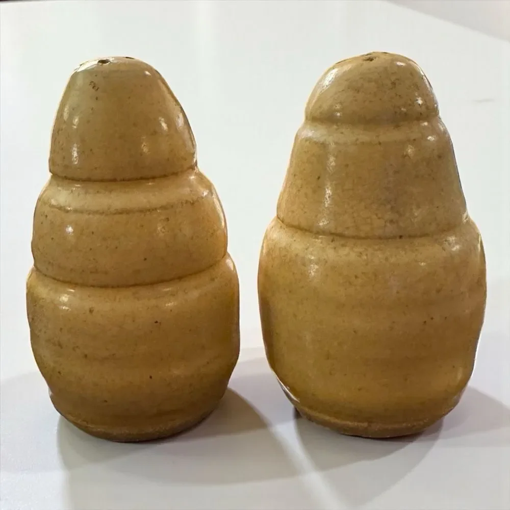 Vintage Handmade Studio Pottery Funny Face Salt and Pepper Shakers