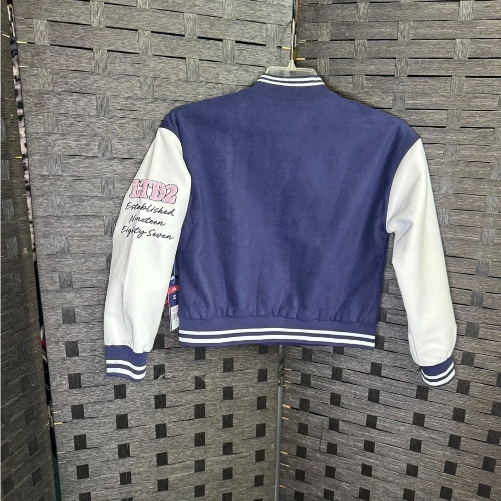 Limited Too Navy and White Varsity Jacket