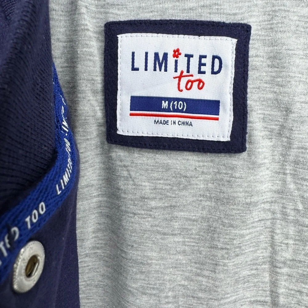 Limited Too Navy and White Varsity Jacket