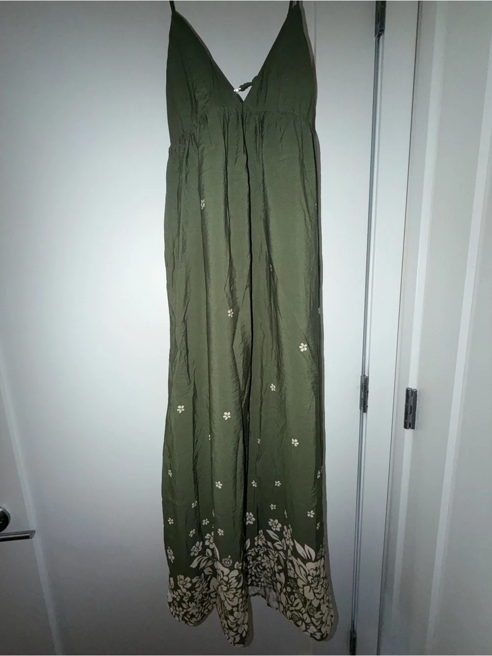 Abercrombie & Fitch Olive Green Floral Maxi Dress