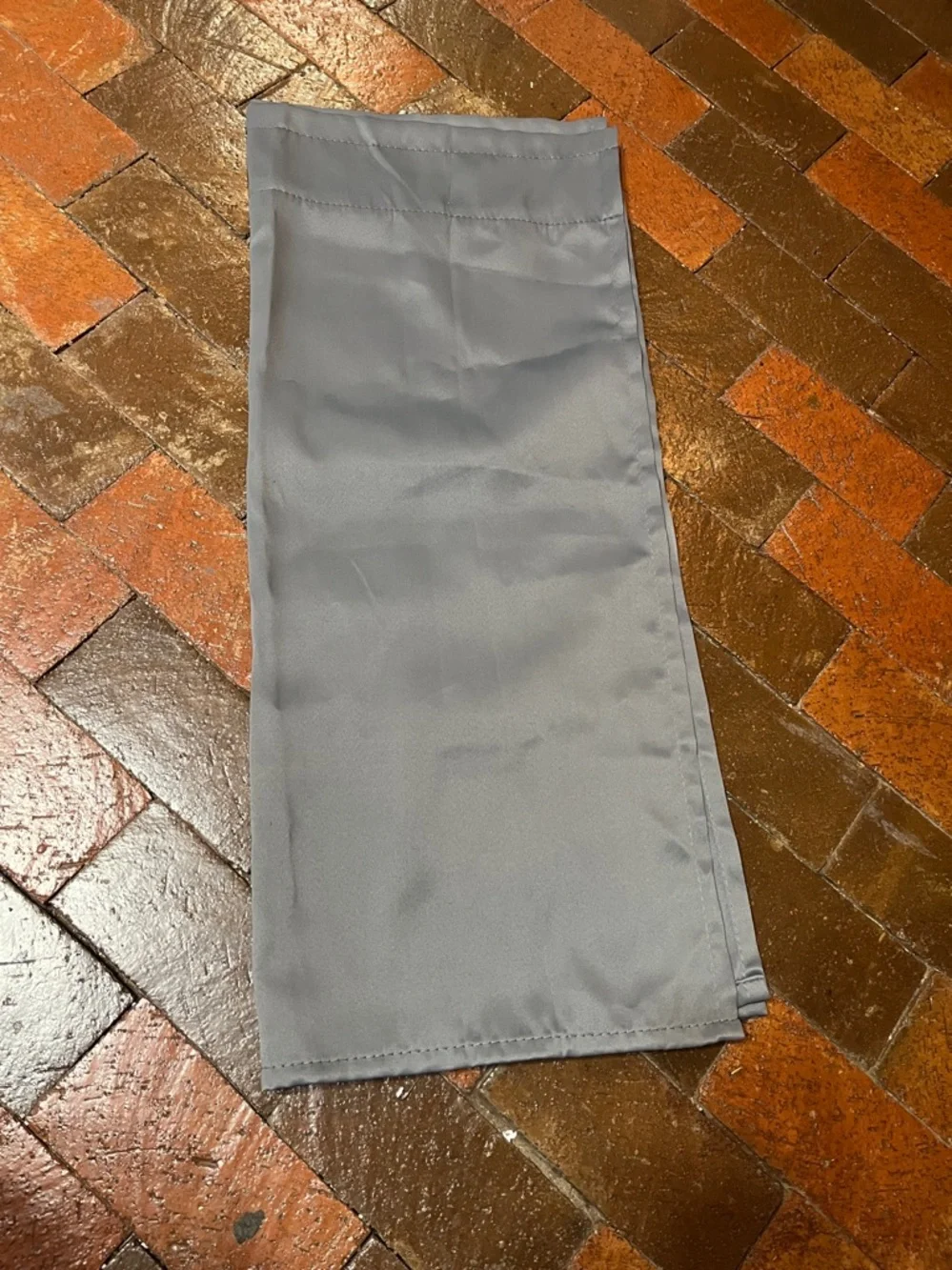 4 flat Rod Pocket panels grey polyester 53” wide X 30” long