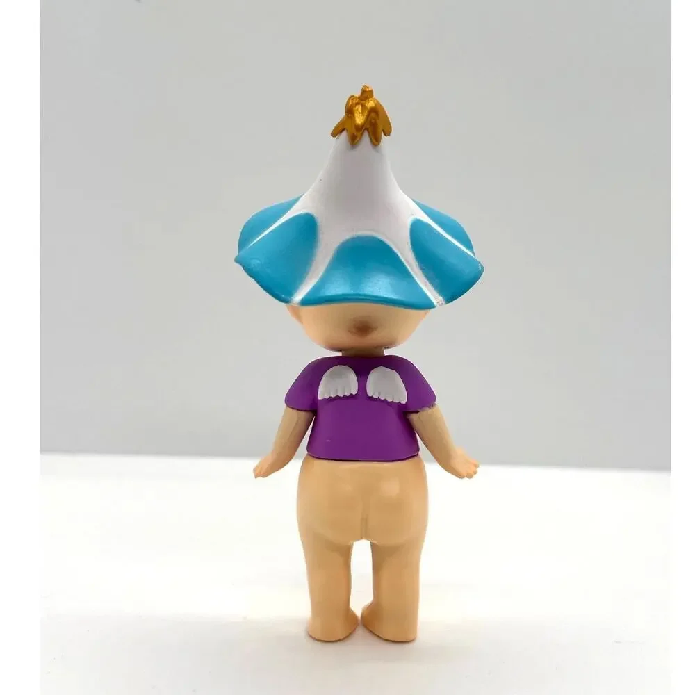 New Unbranded Kewpie/Angel Collectible Mini Figure, Blue Flower, Open Box