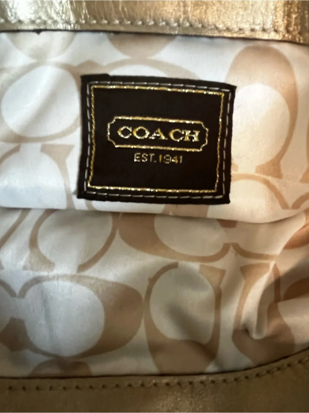 Vintage Coach Madeline 13680 Metallic Gold Fold Over Clutch