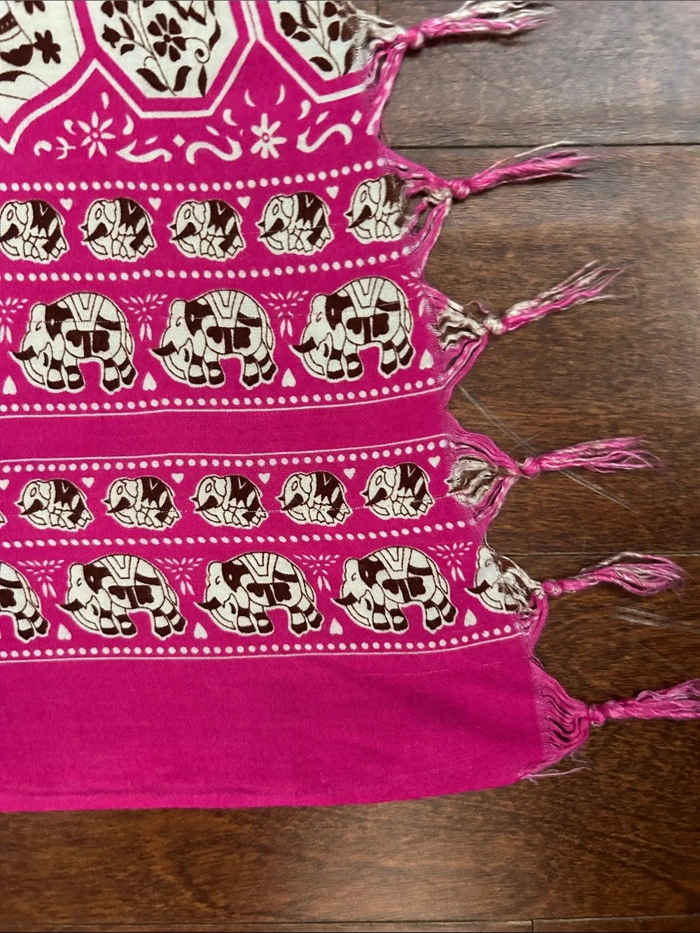 Bright Pink Elephant Print Sarong Scarf Wrap, Perfect for a Cruise or Resortwear