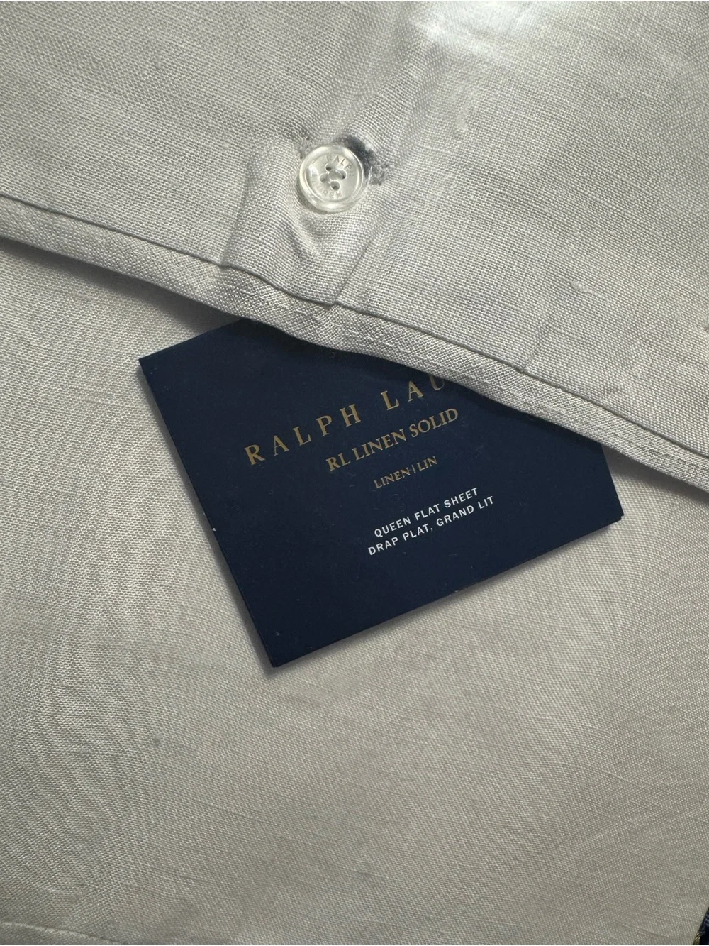 Ralph Lauren RL Linen Solid Flat Sheet NWT