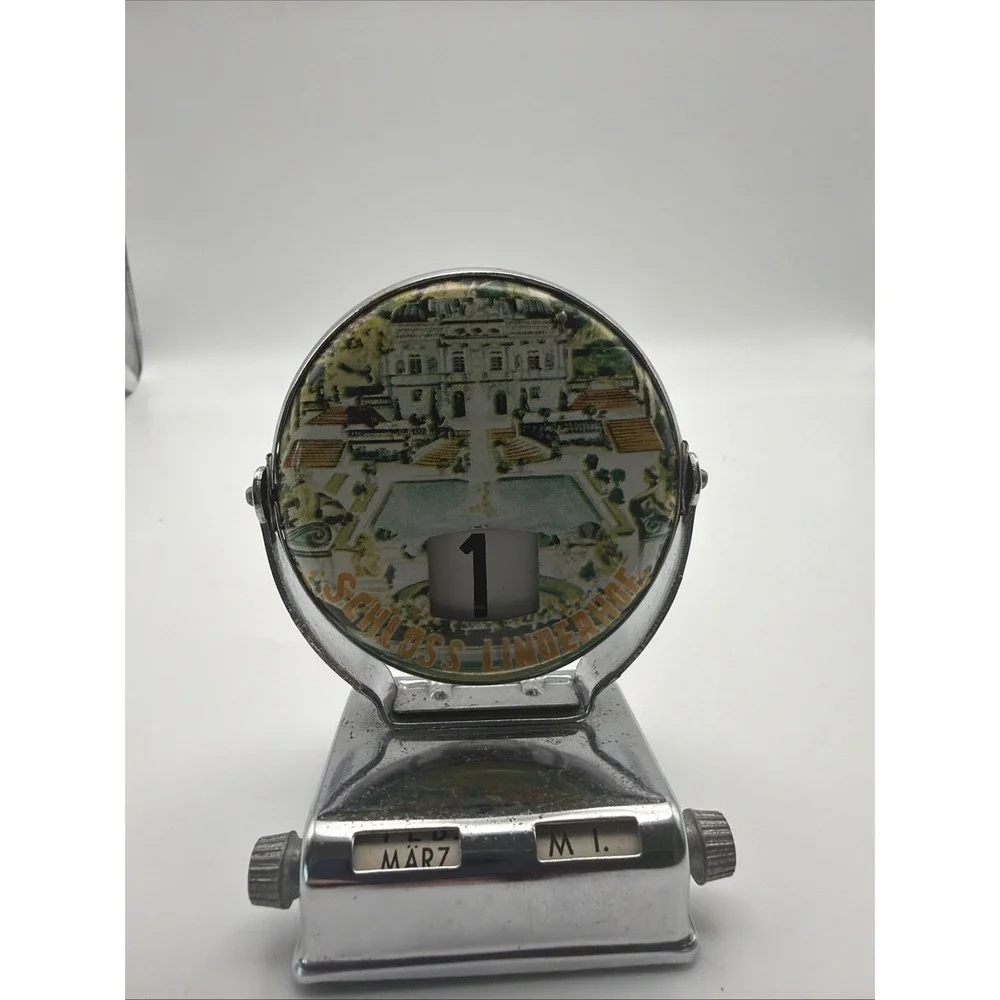 Vintage Schloss Linderhof Germany Perpetual Desk Calendar German Souvenir