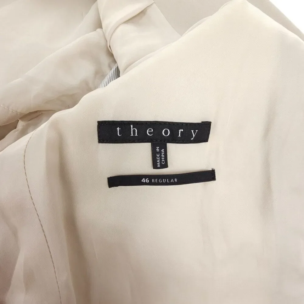 NWT Theory Kris Two Button Blazer Suit Jacket Taupe Cream Old Money Quiet Luxury