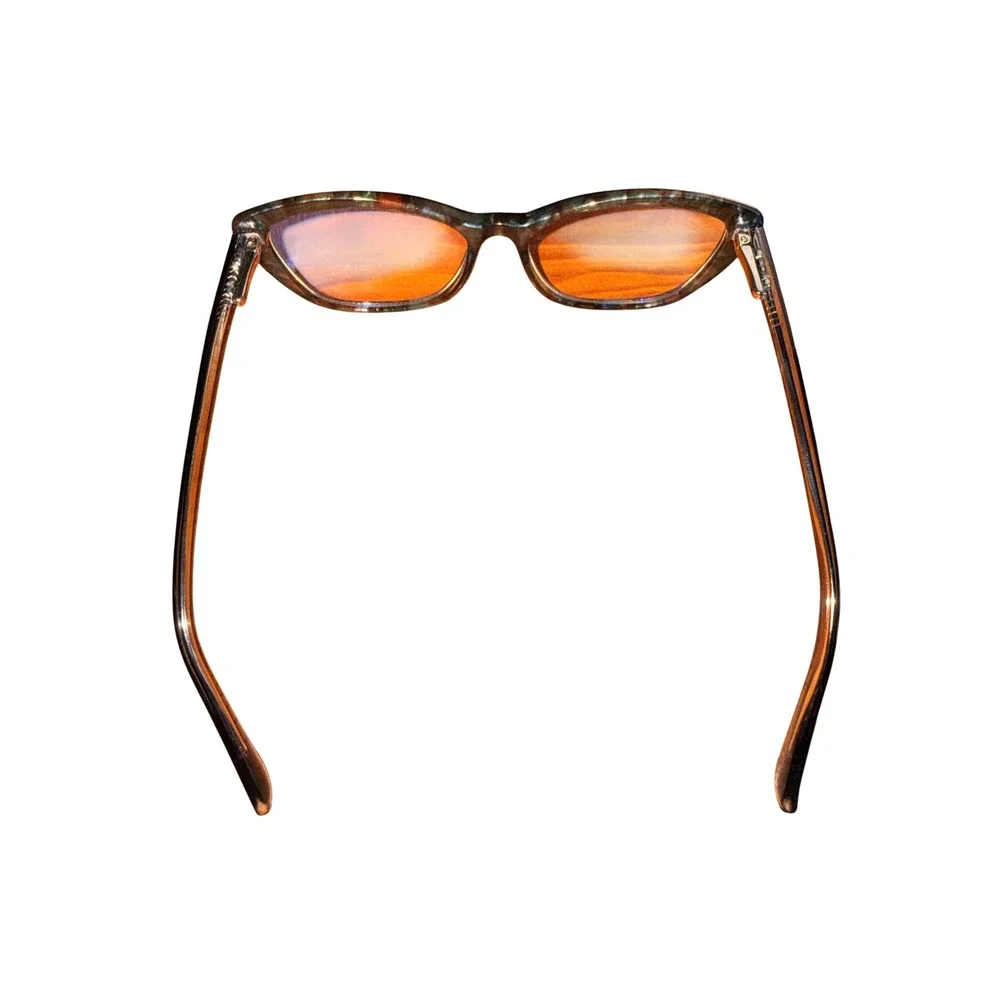 Sleep ZM Blue Light Blocking Glasses Womens Cat Eye Tortoiseshell Amber Lens