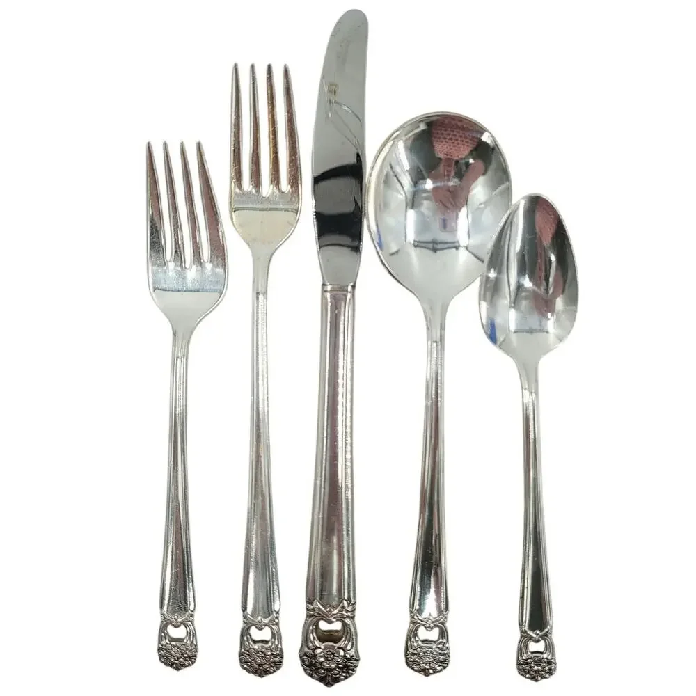 Rogers‎ Brothers Silverplate Eternally Yours Coquette 5 Piece Setting 8-8