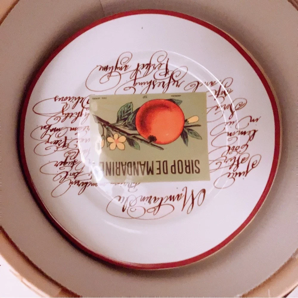 Williams and Sonoma set of 6 Desert/Salad/Appetizer Plates Harvest Market 8”