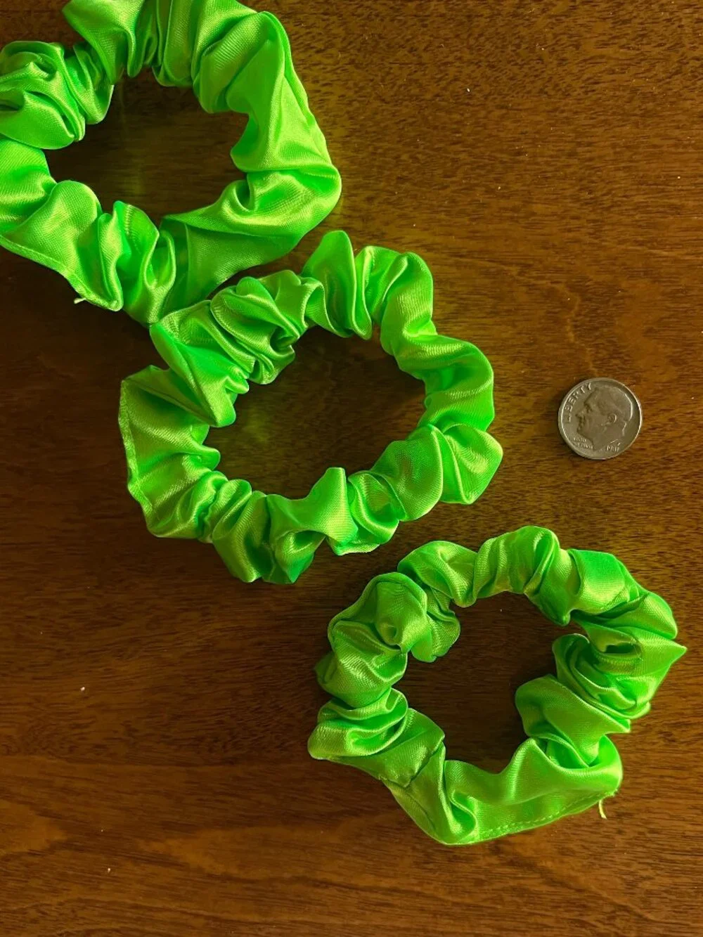 Lime green scrunchies NWOT *Free in bundle*