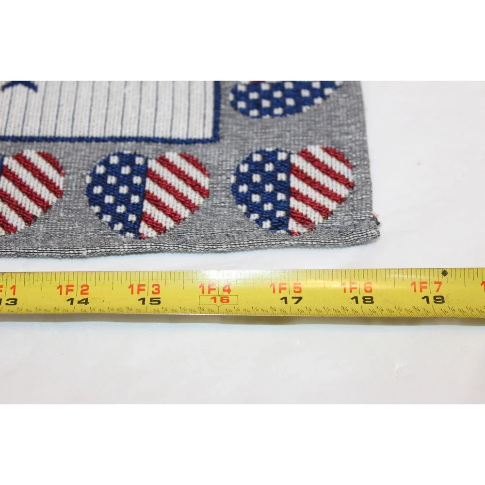 Patriotic Faith Family Freedom Americana Tapestry Placemats Stars Stripes Hearts