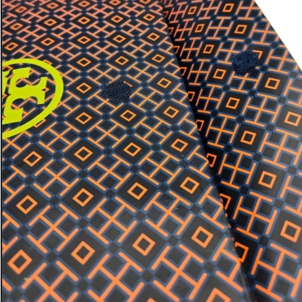 Tory Burch Gift Bags Set of 3 Logo Geometric Orange Navy Small 8x6.5