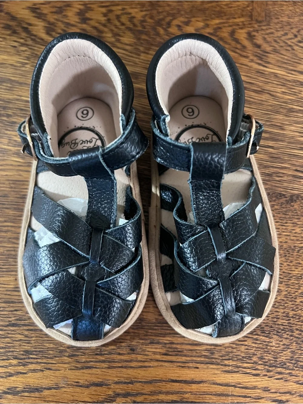 New! Little love bug Black Kids Sandals - Size 6