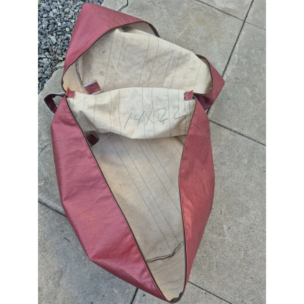 Naugahyde 14 x 22 Red Drum Bag Case Vintage