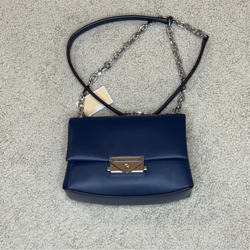 NWT Michael Kors Cece Small Crossbody Shoulder Bag Purse Navy Blue