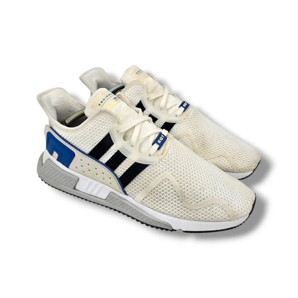 Adidas EQT Cushion ADV Mens Size 11.5 White Blue Athletic Running Shoes Sneakers