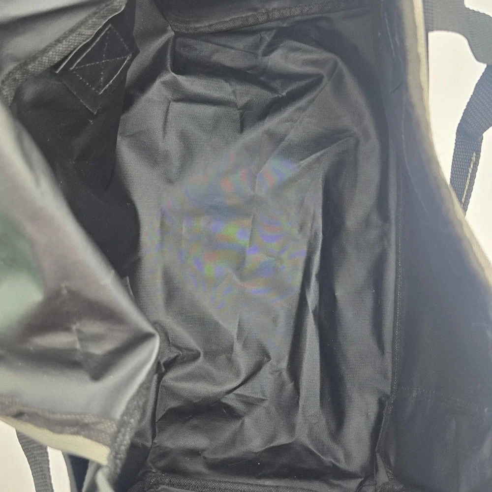 Powerade Black Canvas Athletic Duffel Gym Bag Reflective‎ Trim Shoulder Strap