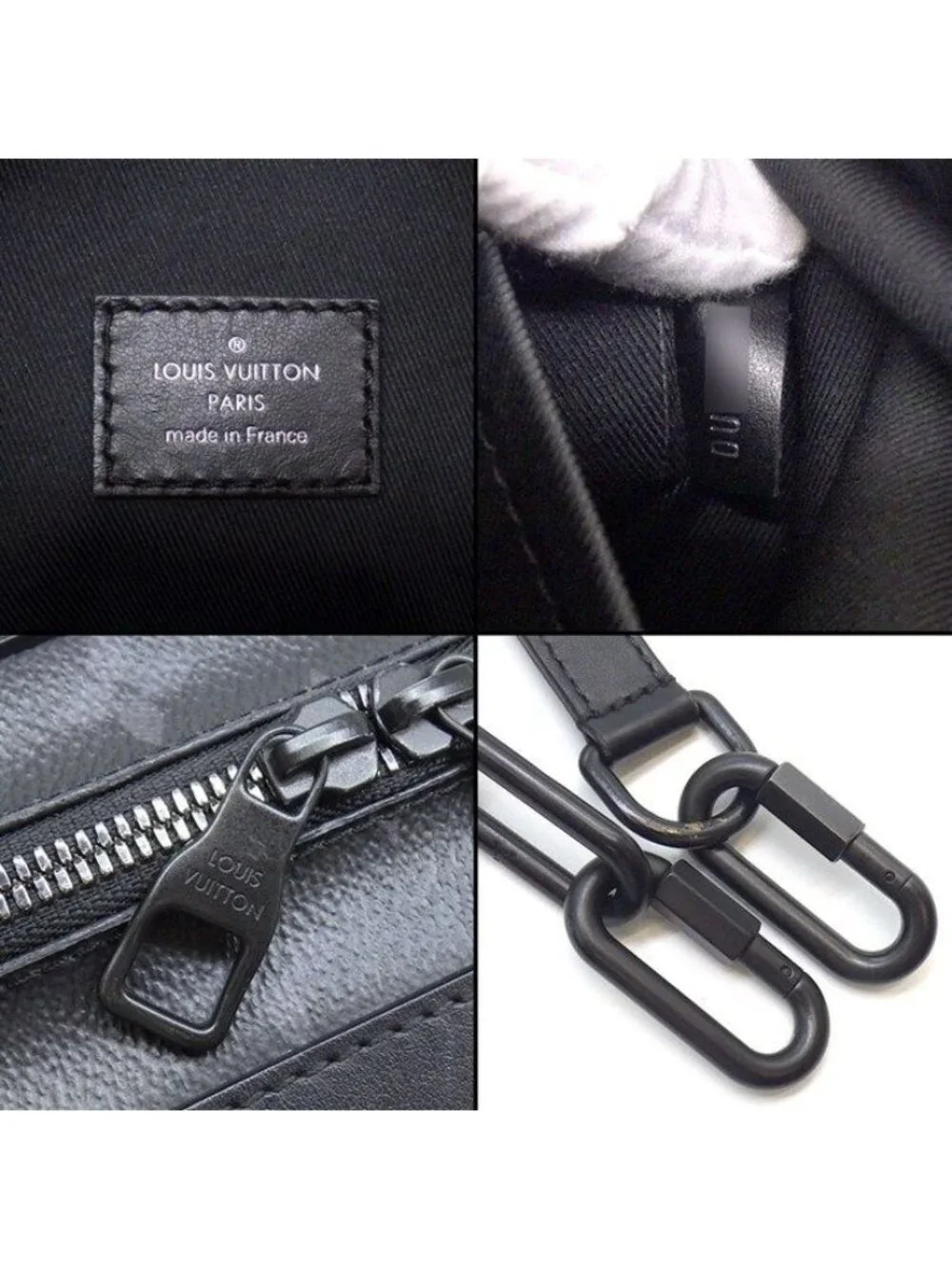Louis Vuitton Shoulder Bag Soft Trunk Black Gray Monogram Eclipse Leather