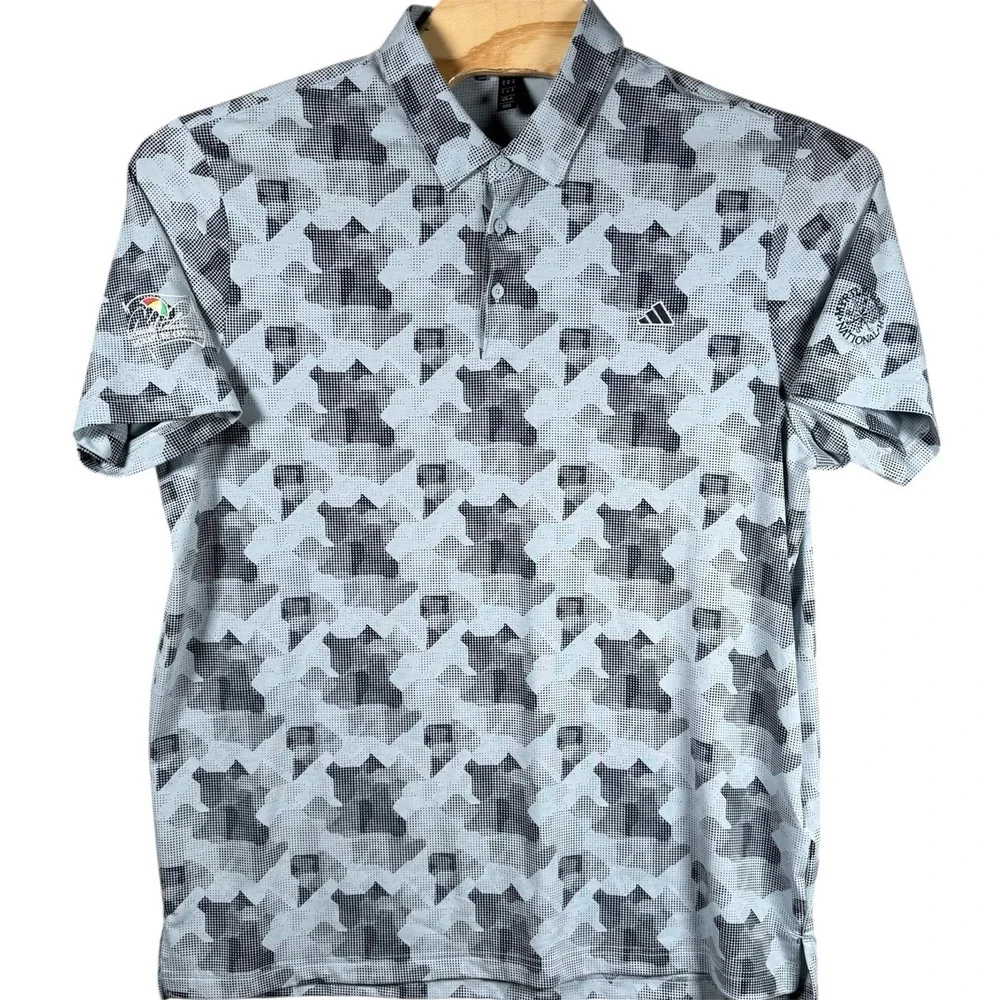 Adidas Go-To Mens Golf Polo XL Blue Digital Camo Arnold Palmer Myrtle Beach Golf