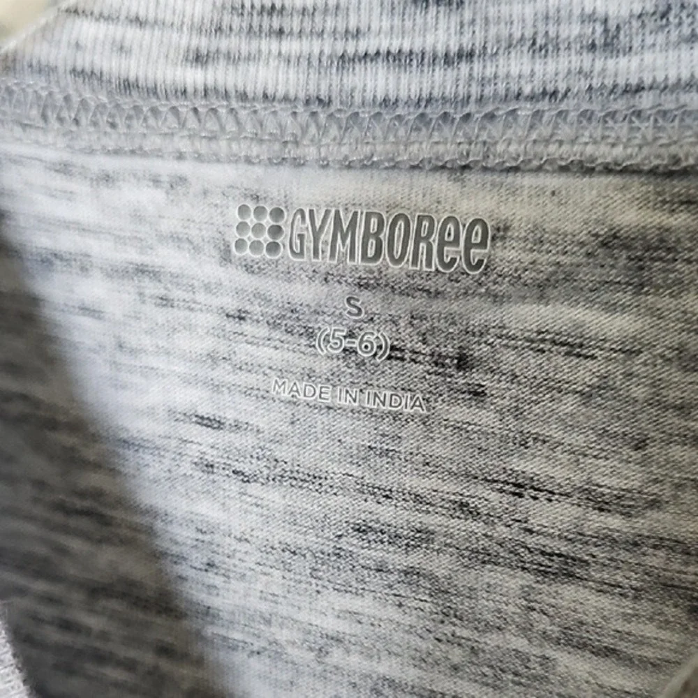 Gymboree Size Small 5-6 Gray Spacedye Crew Neck Comfy Short Sleeve Stretch Tee