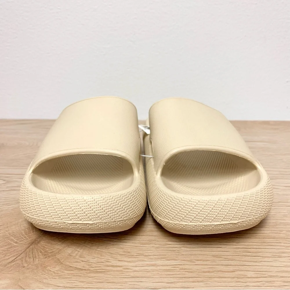 Old Navy Platform Slide‎ EVA Sandals Kids 3-4 Beige Pillow Cloud Cushion Chunky