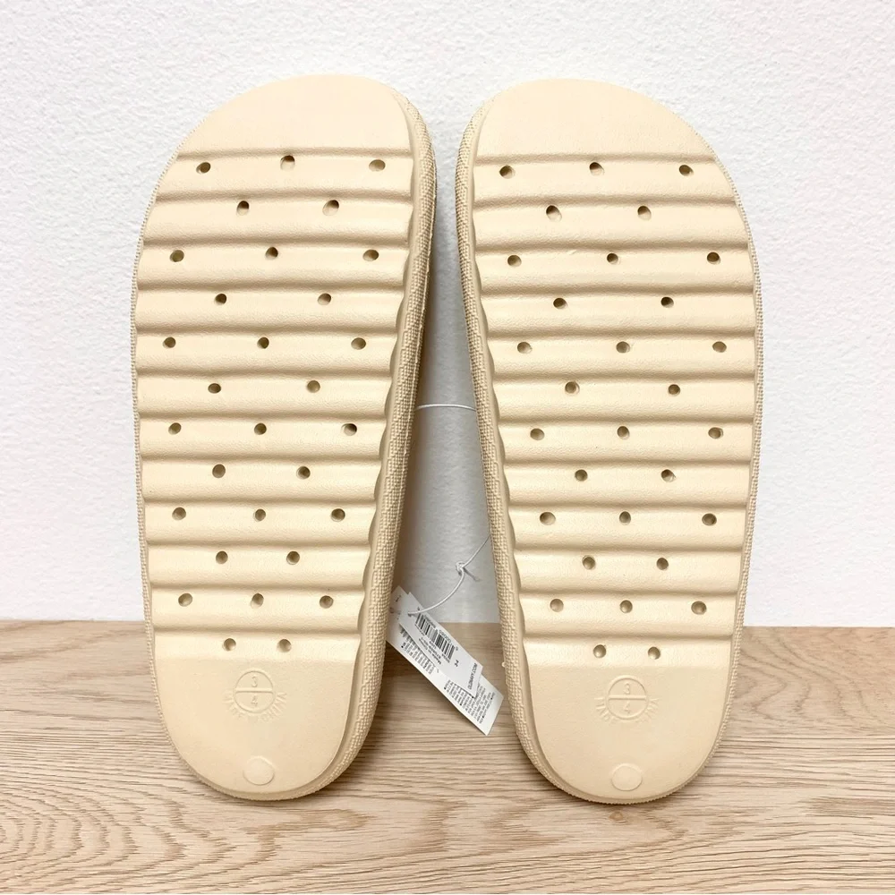 Old Navy Platform Slide‎ EVA Sandals Kids 3-4 Beige Pillow Cloud Cushion Chunky