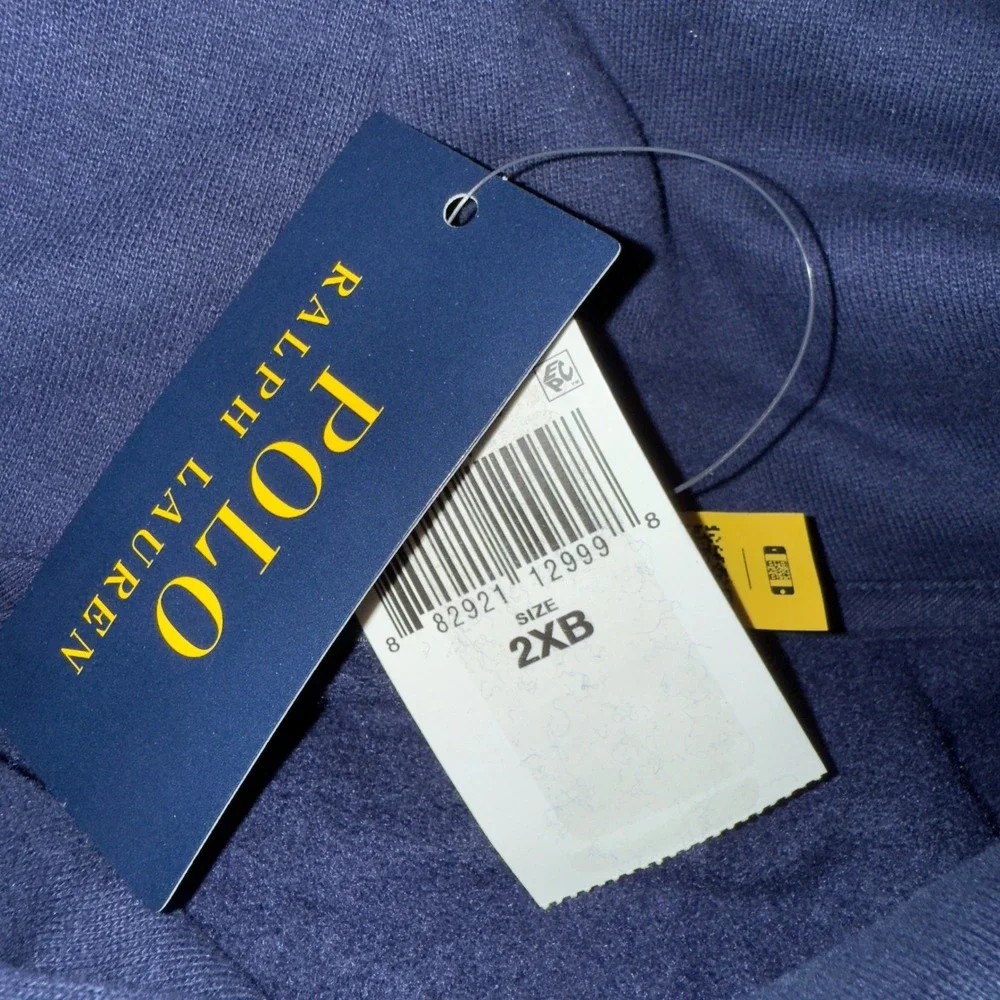 Polo Ralph Lauren‎ Mens 2XLB Navy Blue Fleece Hoodie Red Pony NWT