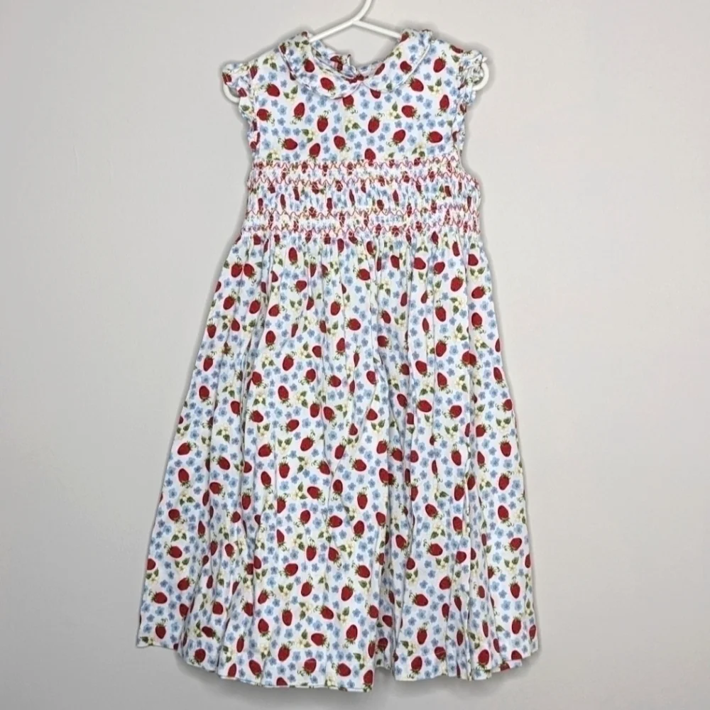 Laura Ashley Strawberry Smocked Dress 6x