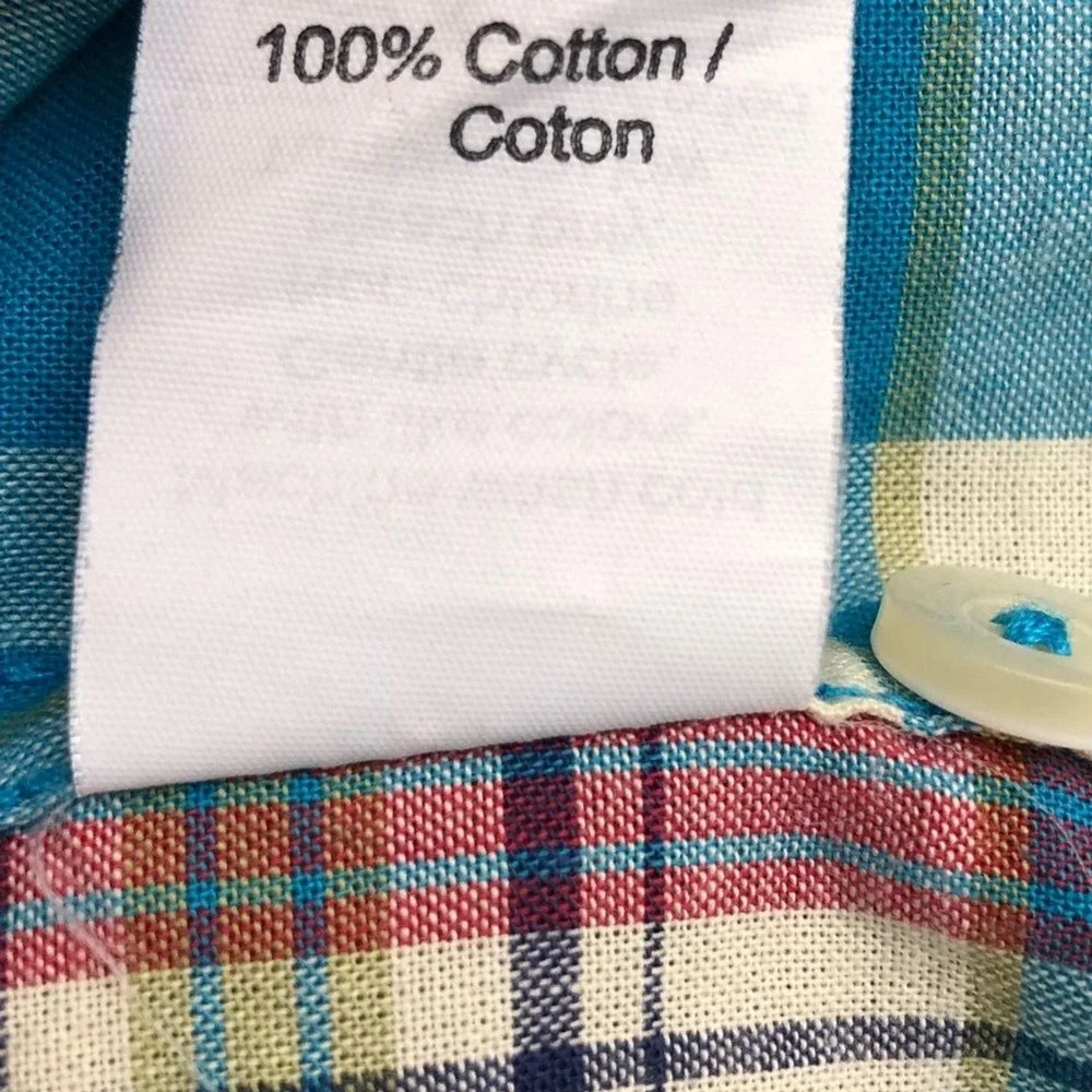 J. Crew Factory Men's Size XL Blue Plaid Button Down Long Sleeve Shirt‎