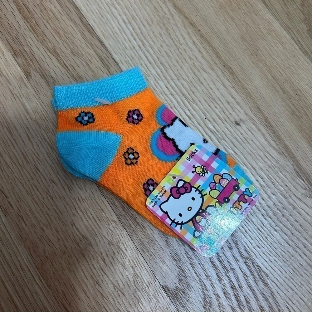 Hello Kitty Socks NWT 5.5-6.5 Baby Socks Orange Blue Toddler Girls